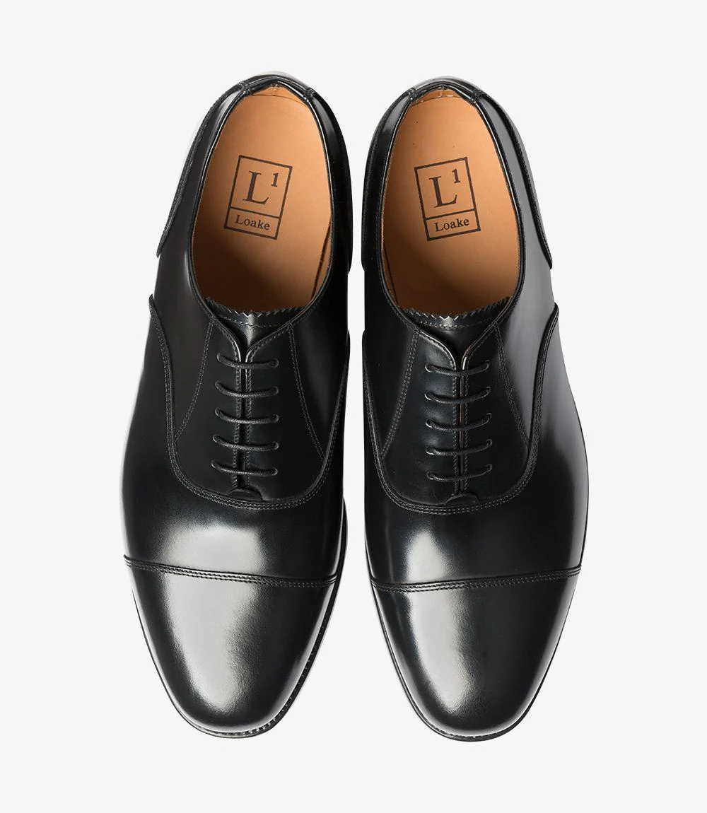 LOAKE 200 BLACK OXFORD TOE CAP LEATHER SOLE G-WIDE - Image 3