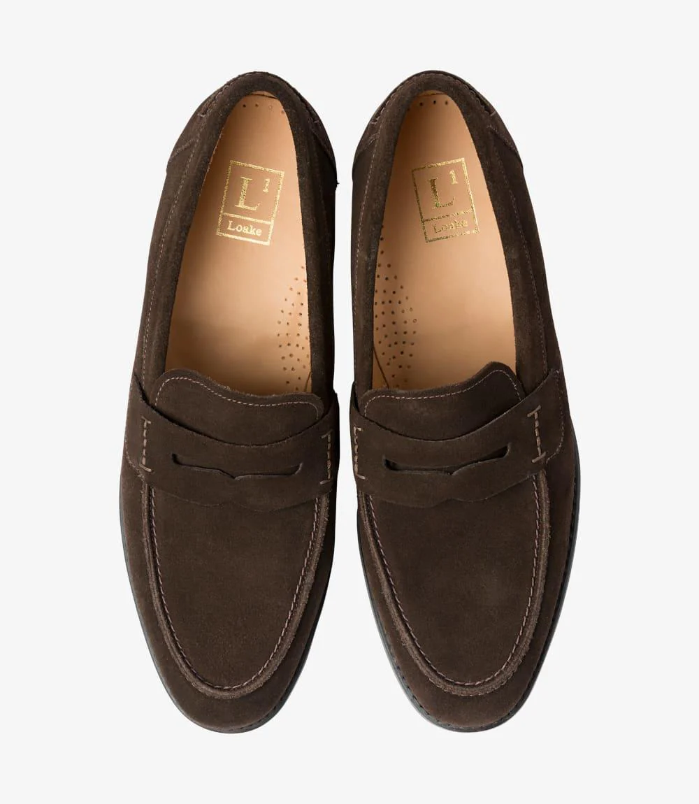 LOAKE 356 DARK BROWN LOAFER SLIP ON RUBBER SOLE F-MEDIUM - Image 3