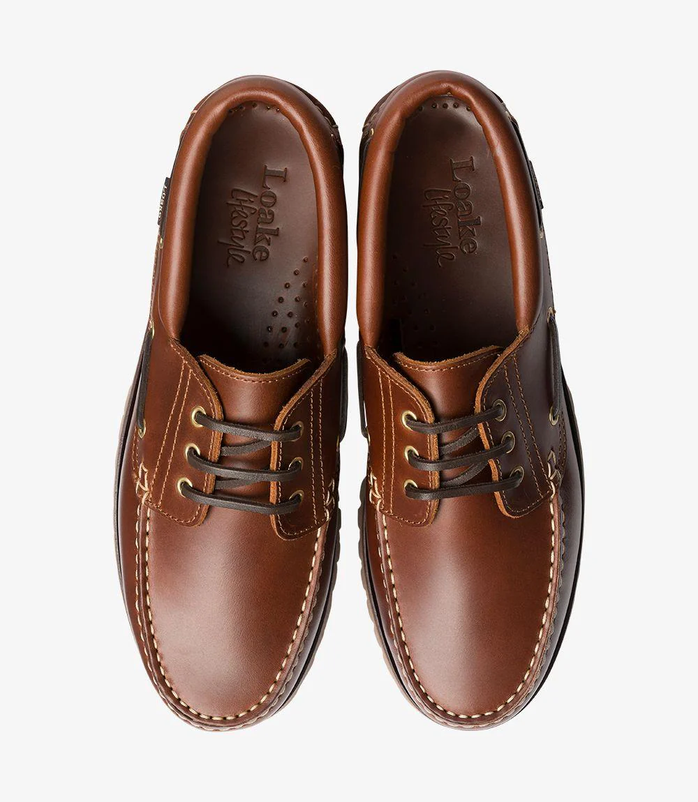 LOAKE 522 BROWN BOAT SHOE RUBBER SOLE F-MEDIUM - Image 3