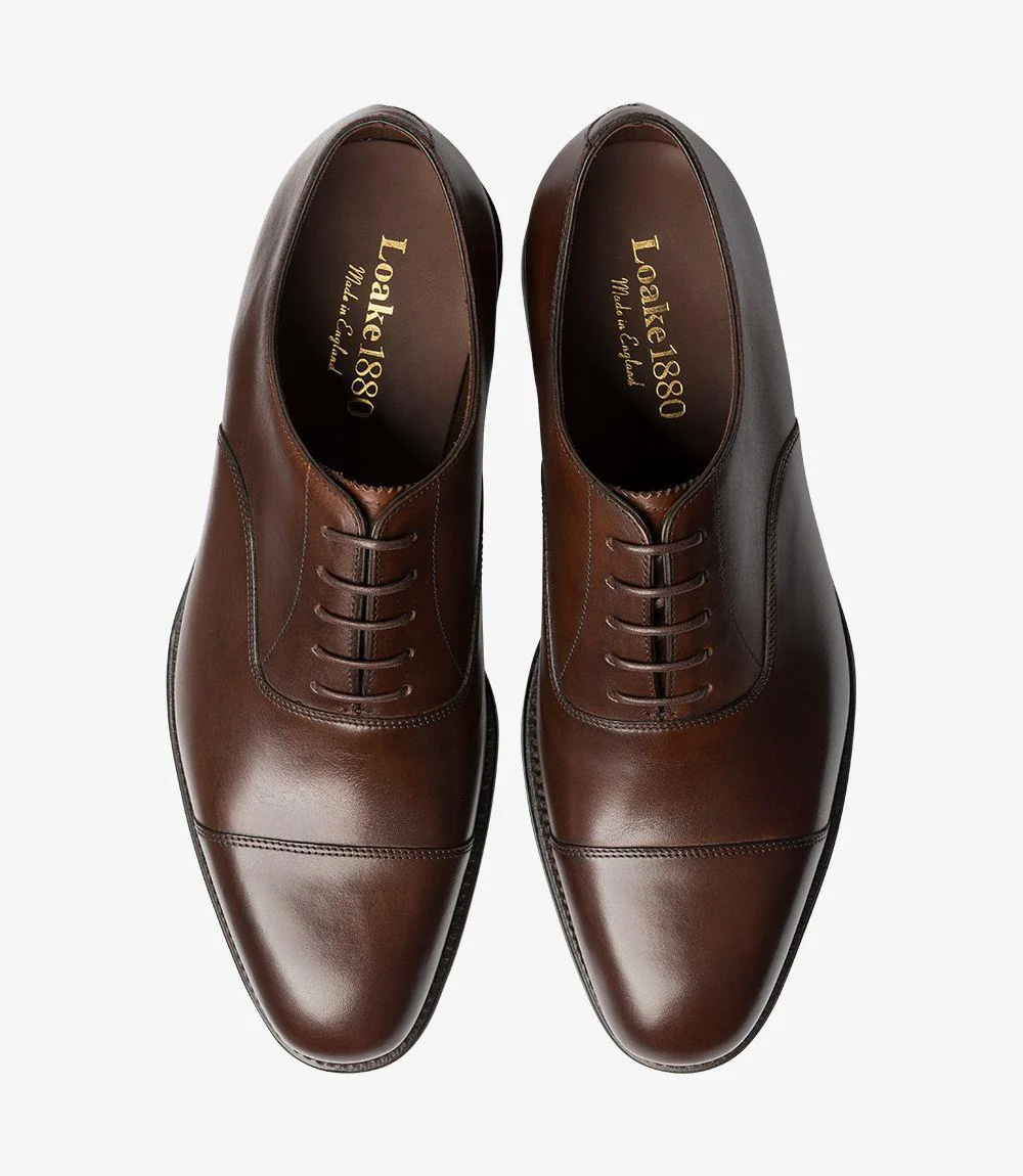 LOAKE ALDWYCH DARK BROWN OXFORD TOE CAP LEATHER SOLE F-MEDIUM - Image 3