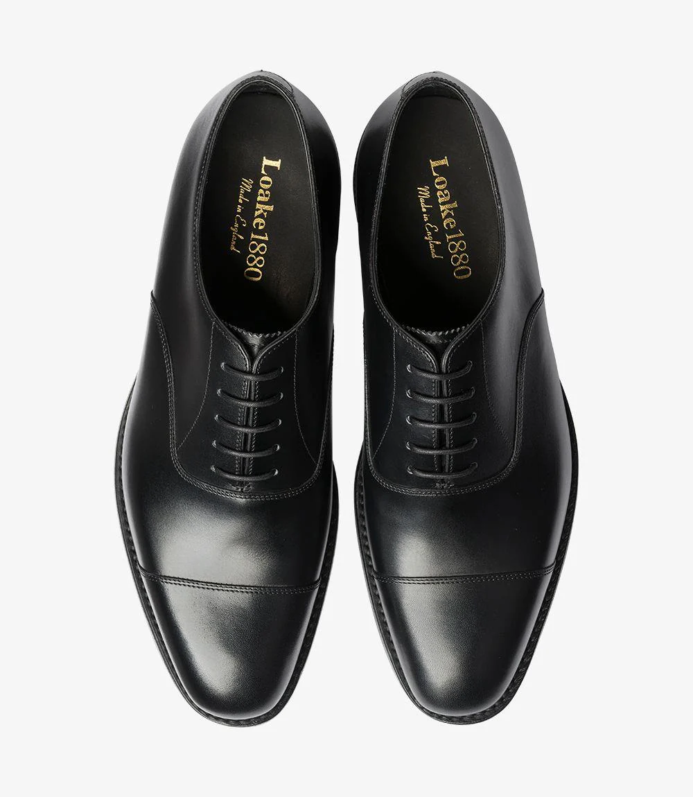 LOAKE ALDWYCH BLACK OXFORD TOE CAP RUBBER SOLE F-MEDIUM - Image 3