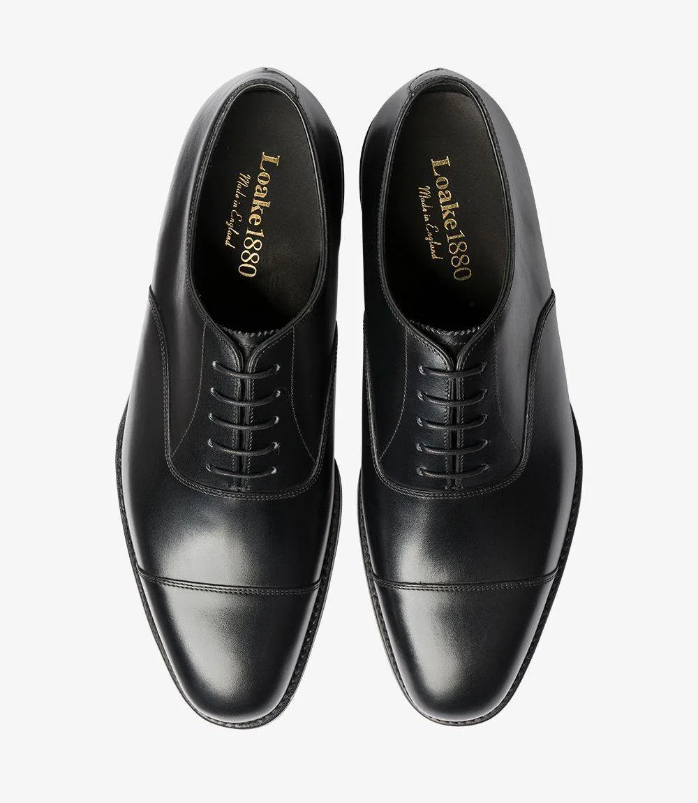 LOAKE ALDWYCH BLACK OXFORD TOE CAP RUBBER SOLE G-WIDE - Image 3
