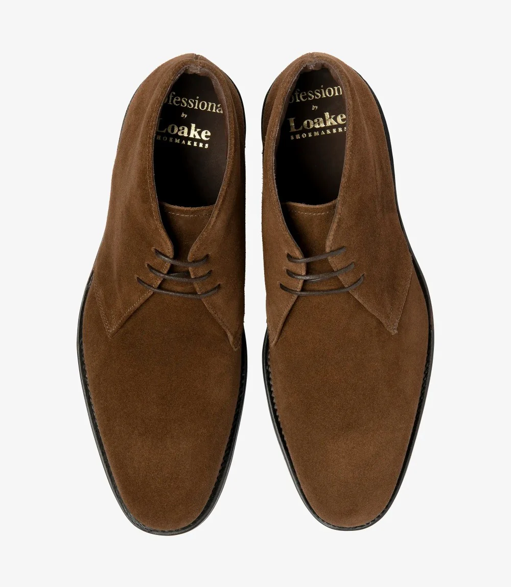 LOAKE ALTMAN BROWN SUEDE DERBY BOOT RUBBER SOLE G-WIDE - Image 3