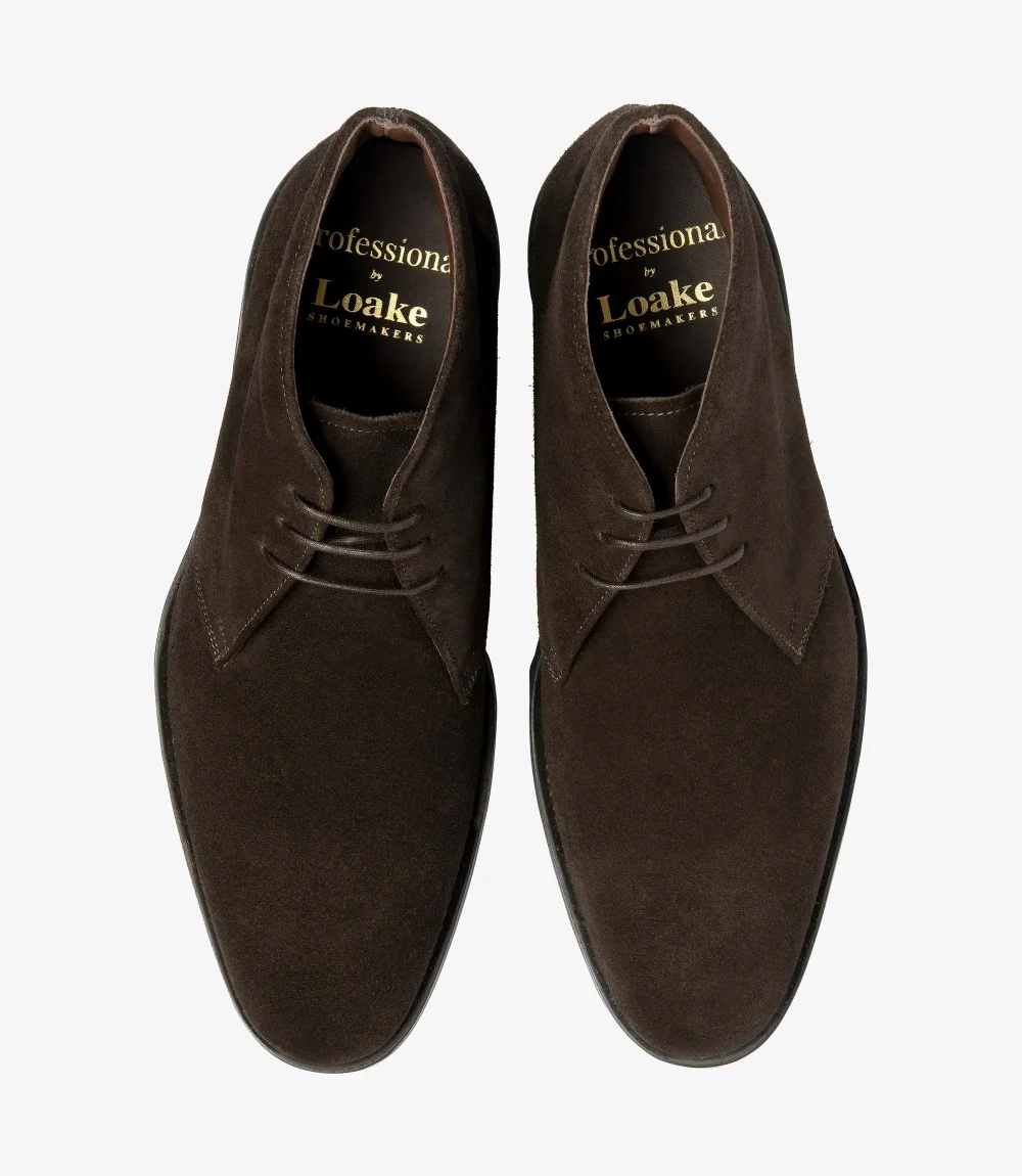 LOAKE ALTMAN DARK BROWN SUEDE DERBY BOOT SOLE G-WIDE - Image 3