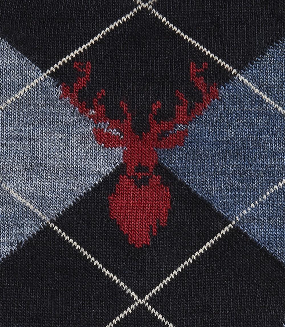 LOAKE ARGYLE NAVY SOCKS - Image 2