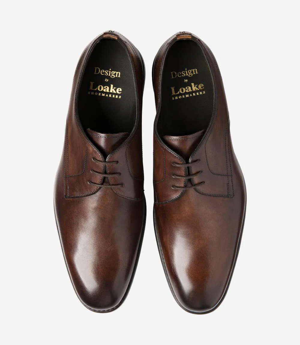 LOAKE ATHERTON DARK BROWN DERBY LEATHER/RUBBER SOLE F-MEDIUM - Image 3