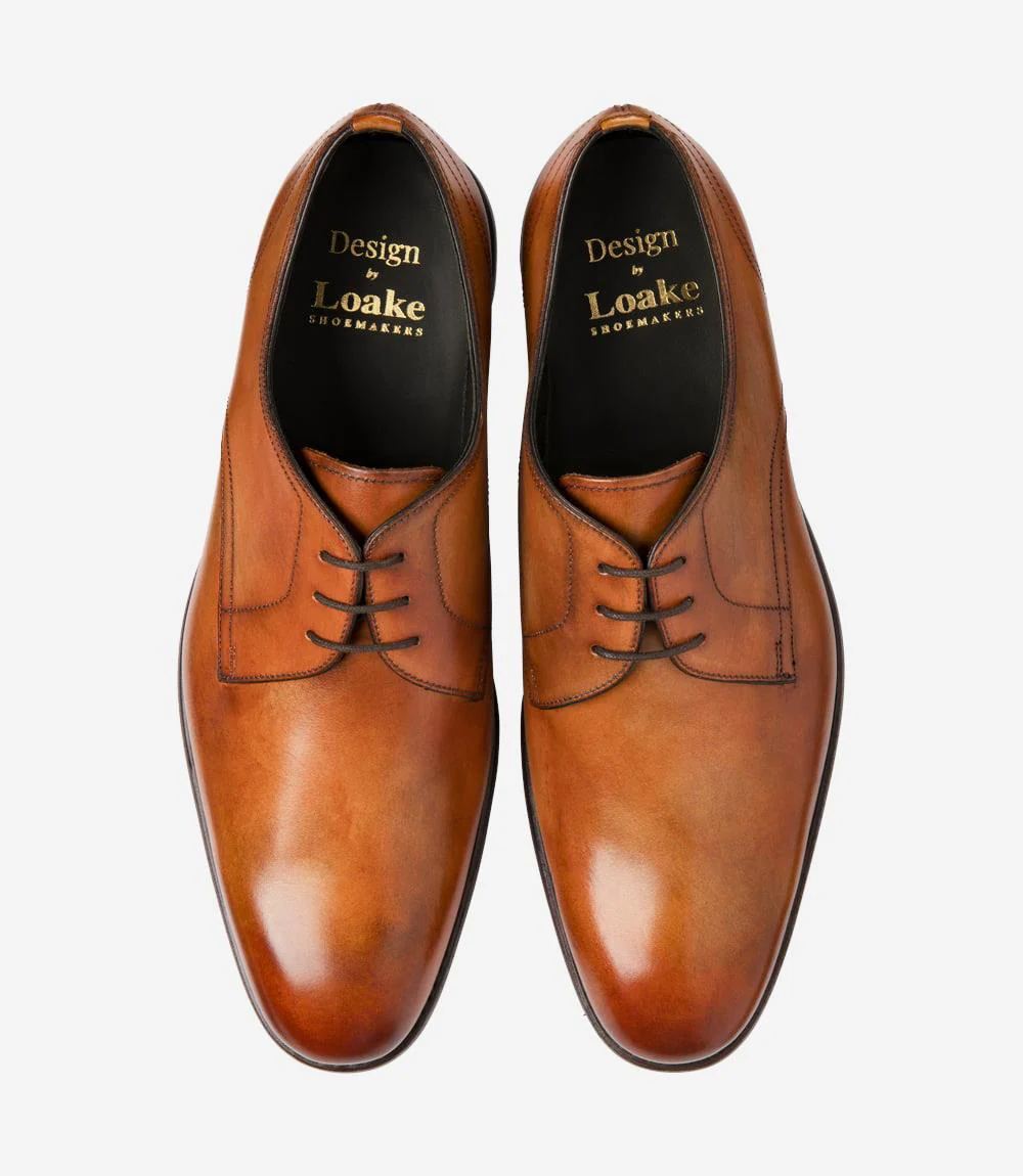 LOAKE ATHERTON TAN DERBY LEATHER/RUBBER SOLE F-MEDIUM - Image 3
