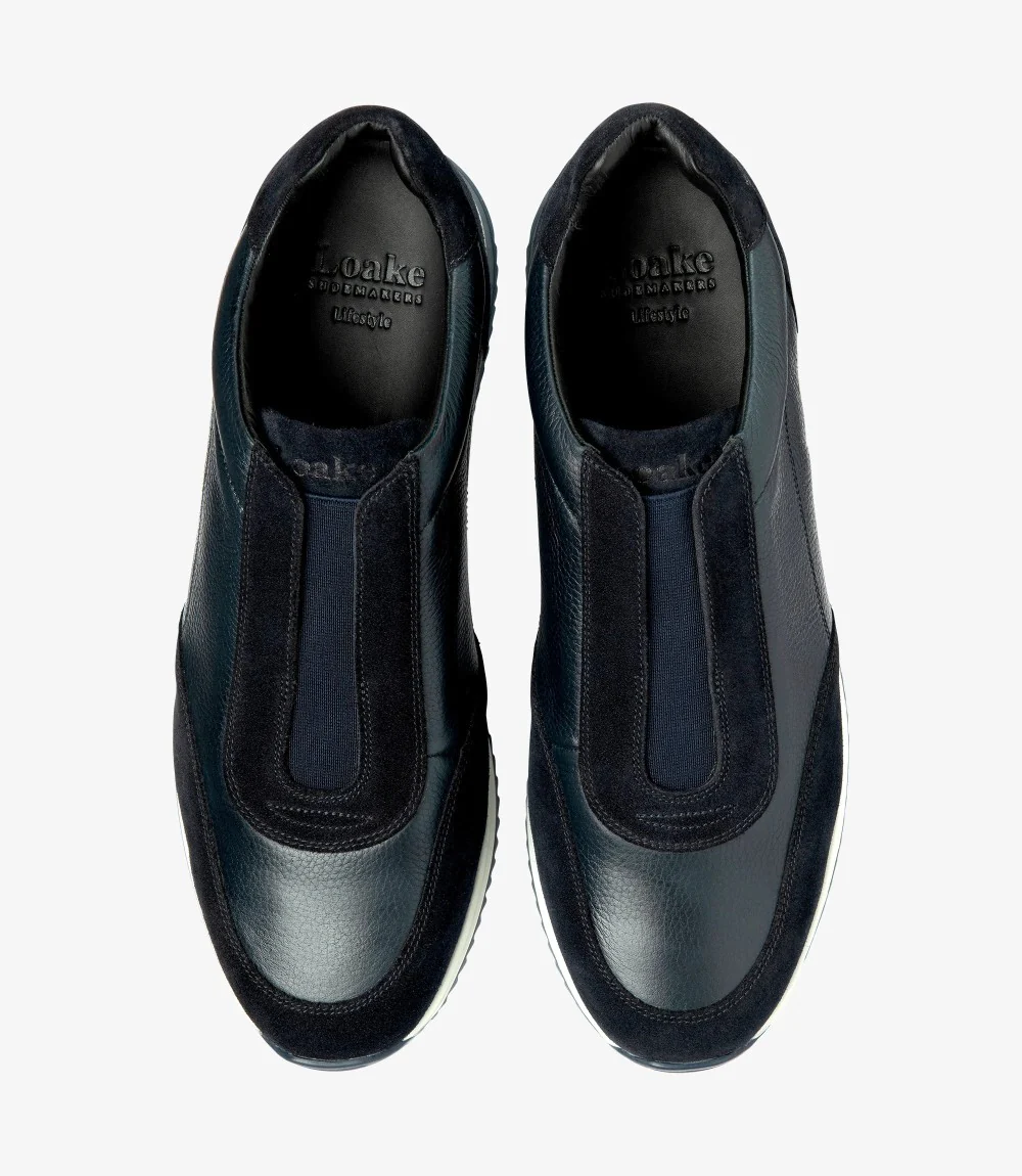 LOAKE BALLANTYNE NAVY SUEDE SNEAKER TRAINER SOLE F-MEDIUM - Image 3