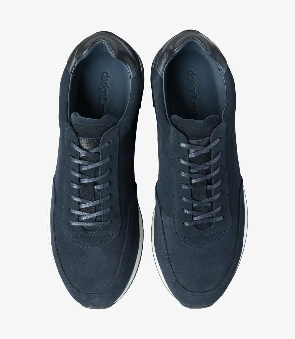 LOAKE BANNISTER NAVY SUEDE TRAINER RUBBER SOLE F-MEDIUM - Image 3