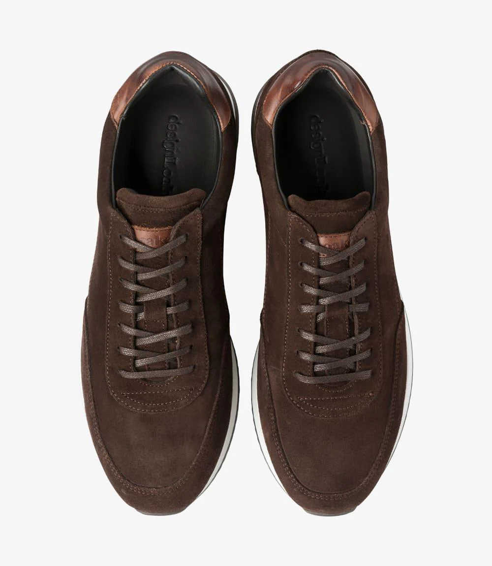 LOAKE BANNISTER DARK BROWN SUEDE TRAINER RUBBER SOLE F-MEDIUM - Image 3