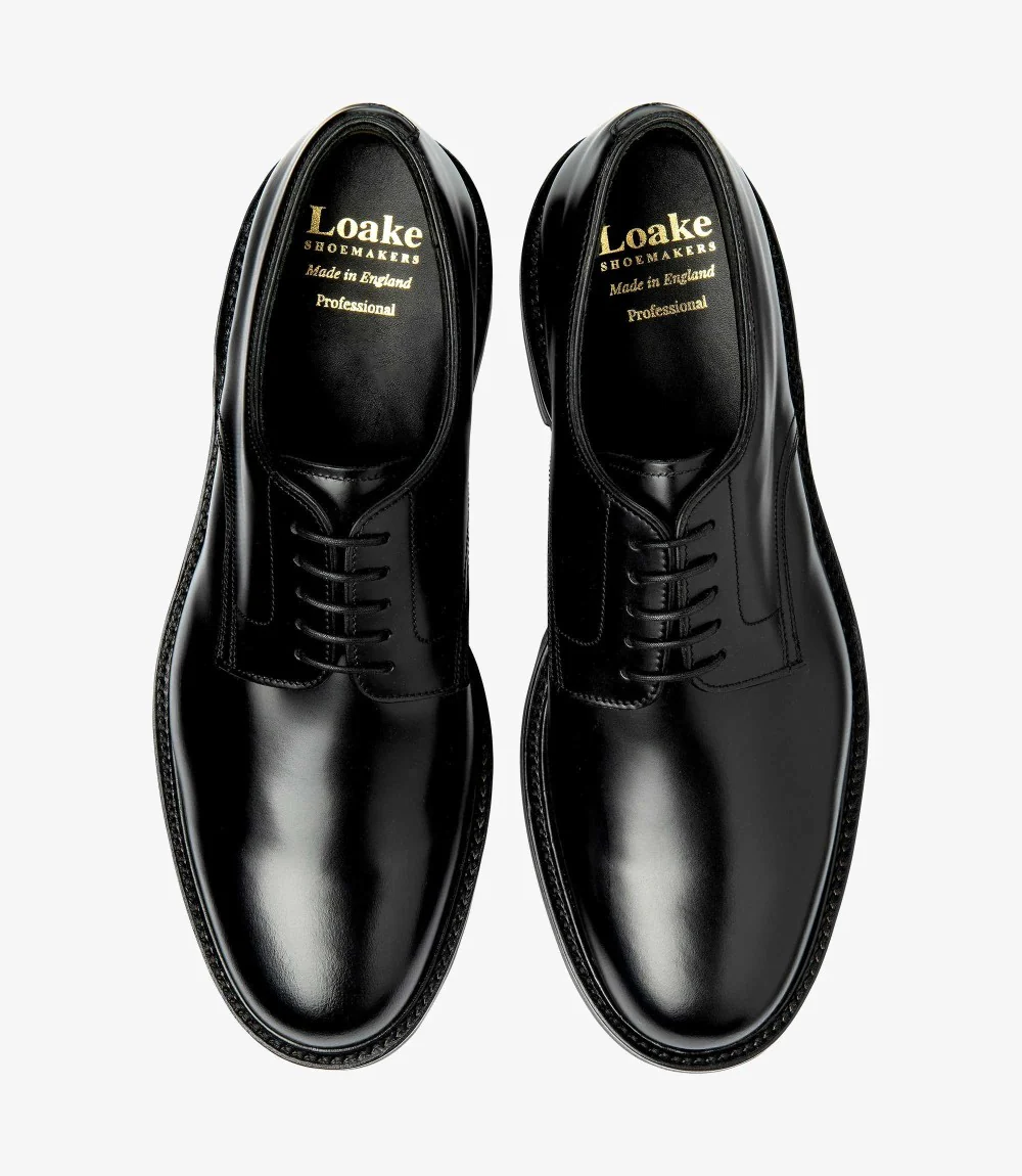 LOAKE BARBICAN BLACK DERBY RUBBER SOLE F-MEDIUM - Image 3