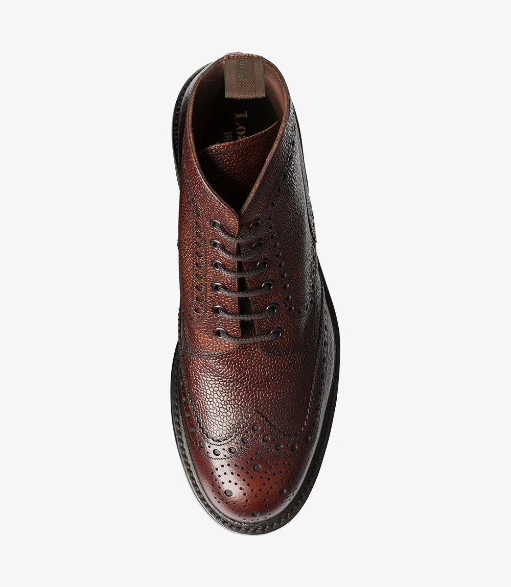 LOAKE BEDALE OXBLOOD BROGUE BOOT RUBBER SOLE G-WIDE - Image 3