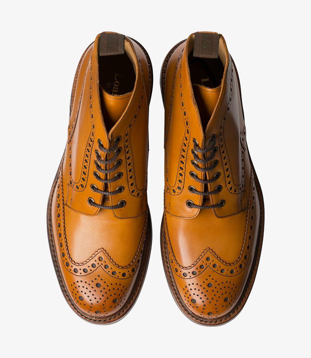 LOAKE BEDALE TAN BROGUE BOOT RUBBER SOLE G-WIDE - Image 3