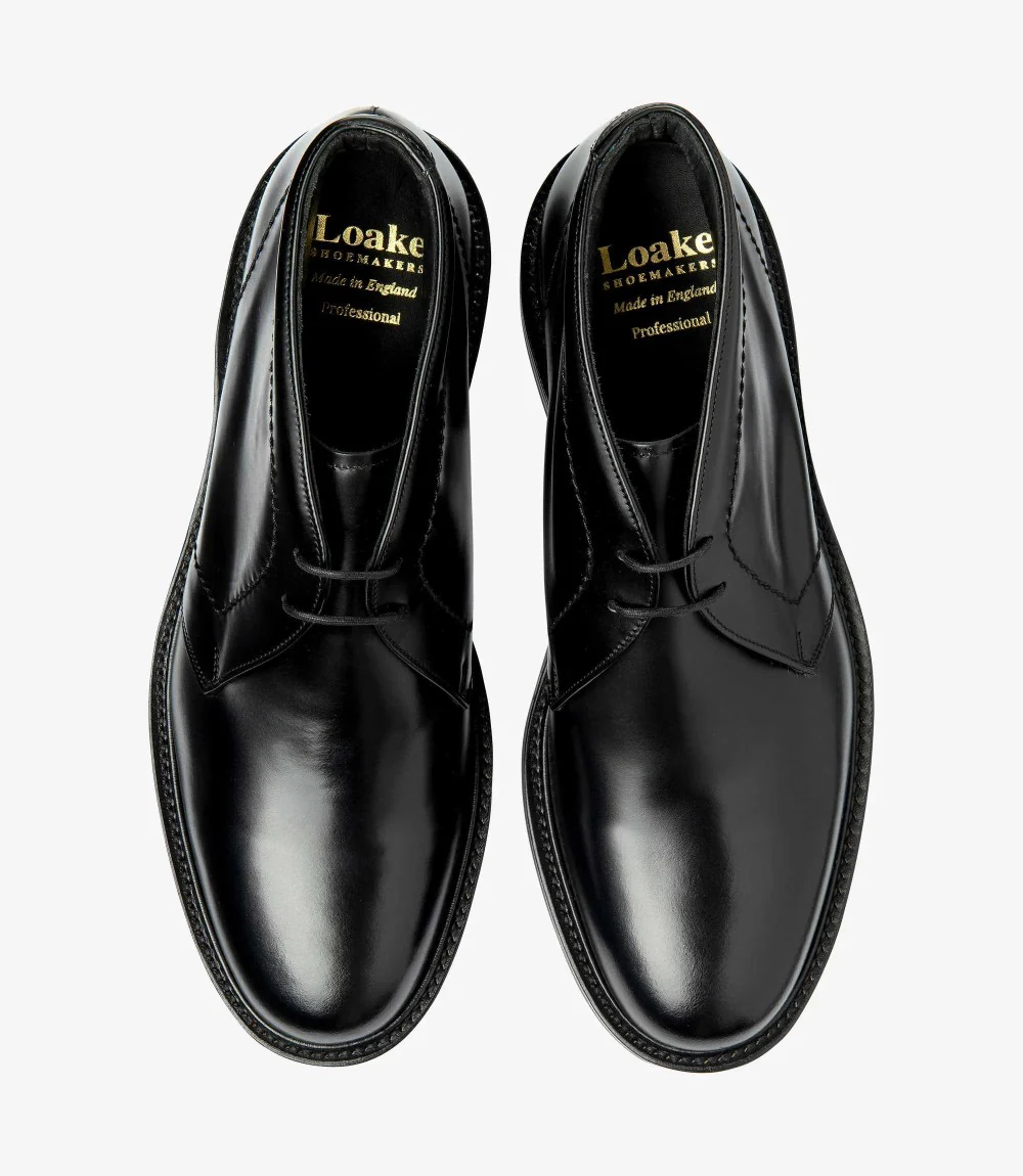 LOAKE BERKELEY BLACK DERBY BOOT RUBBER SOLE F-MEDIUM - Image 3
