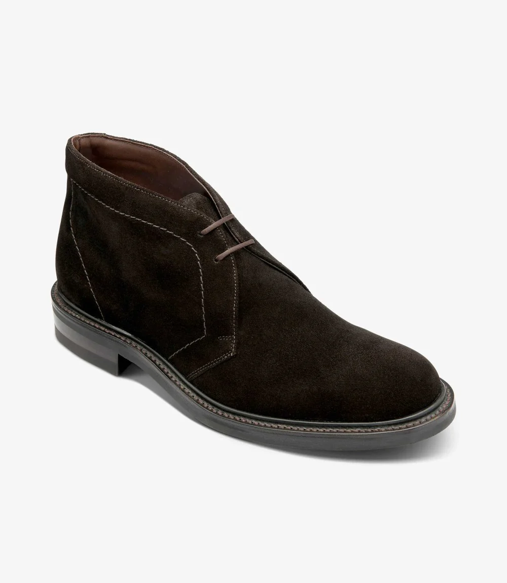 LOAKE BERKELEY DARK BROWN SUEDE DERBY BOOT RUBBER SOLE F-MEDIUM - Image 2