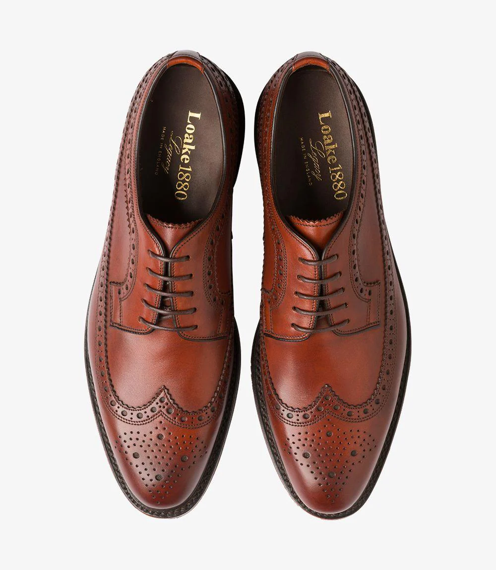 LOAKE BIRKDALE CONKER BROWN DERBY BROGUE RUBBER SOLE F-MEDIUM - Image 3