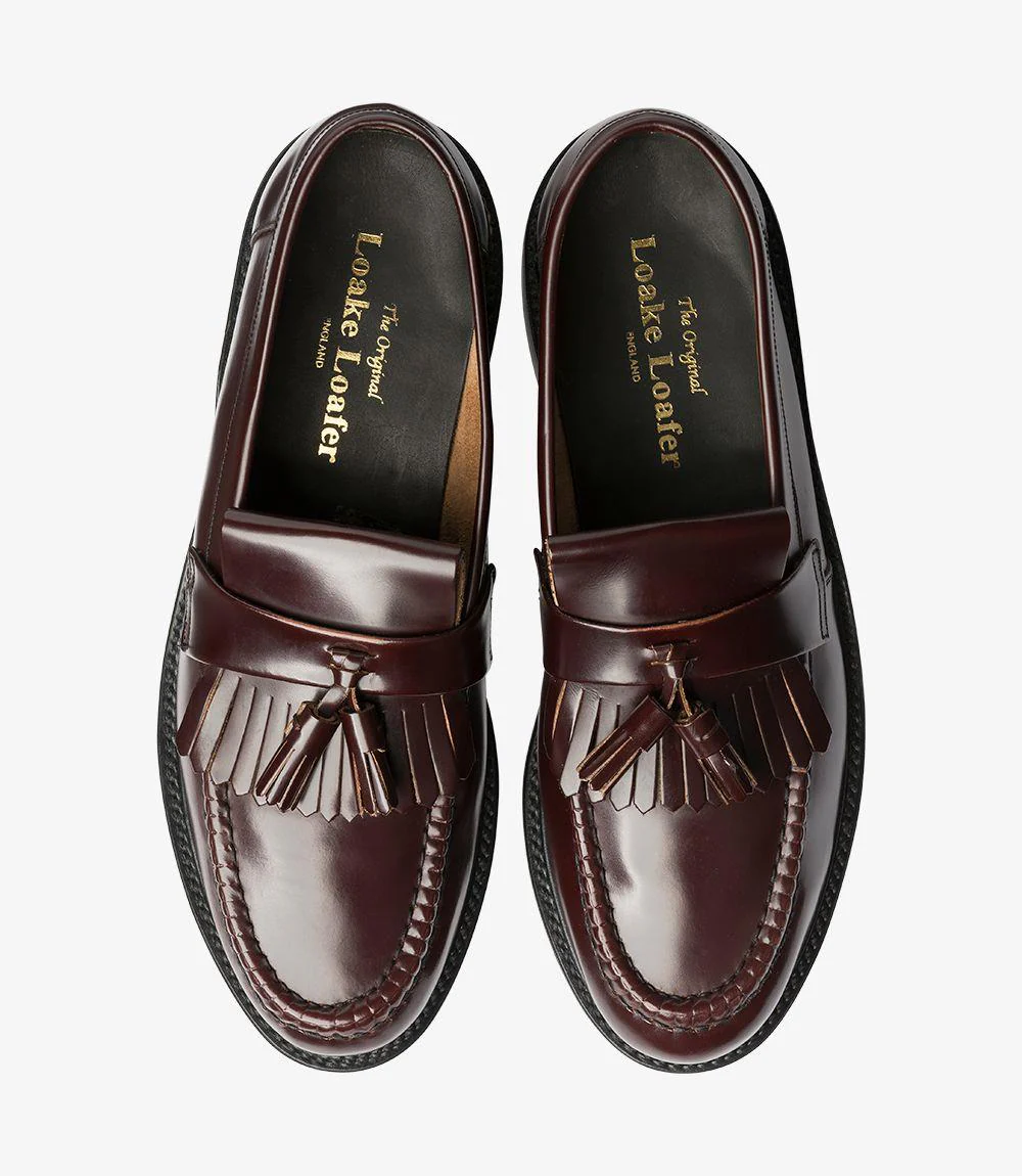 LOAKE BRIGHTON BURGUNDY LOAFER LEATHER SOLE E-NARROW - Image 3