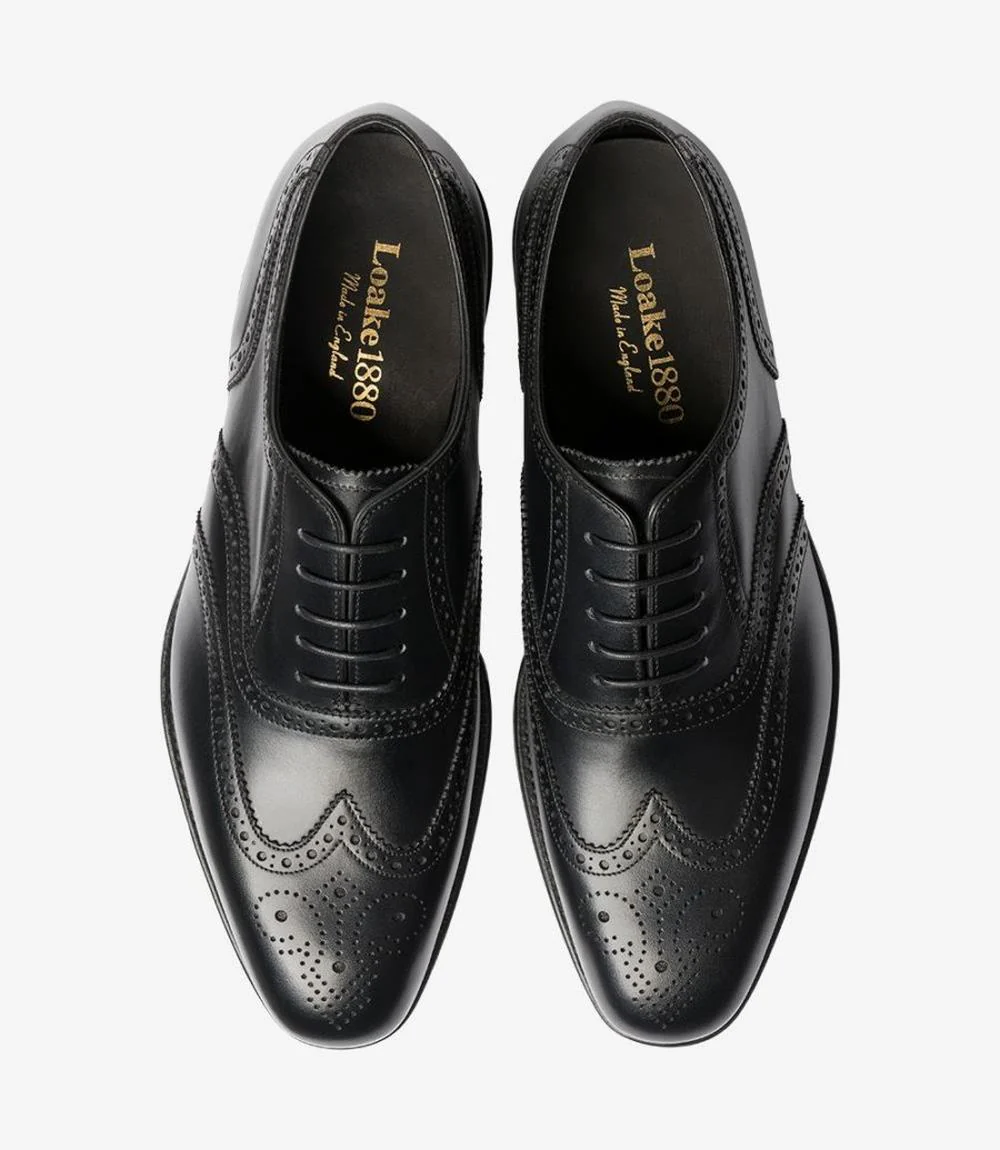 LOAKE BUCKINGHAM BLACK OXFORD BROGUE LEATHER SOLE F-MEDIUM - Image 3