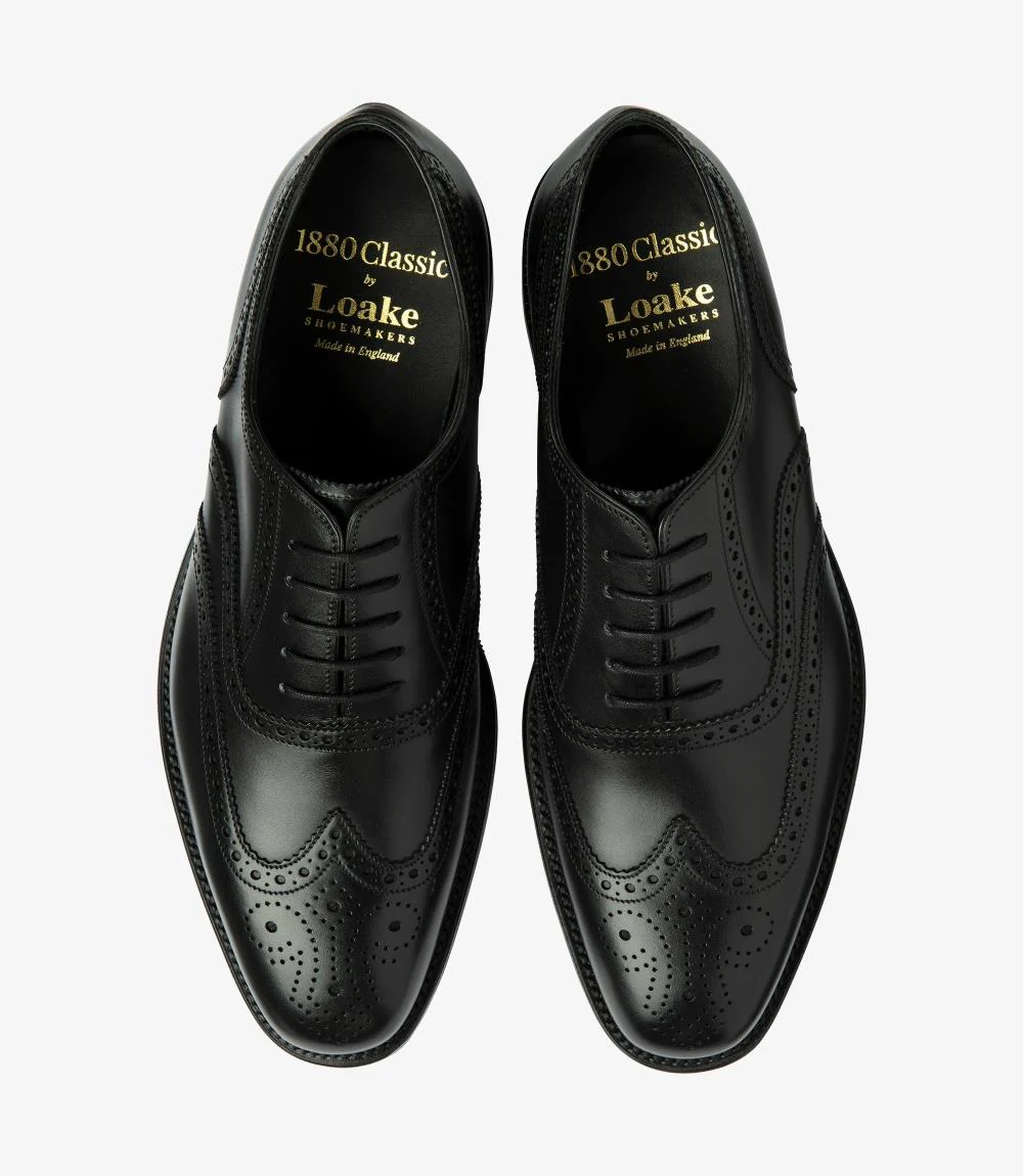 LOAKE BUCKINGHAM BLACK OXFORD BROGUE RUBBER SOLE G-WIDE - Image 3