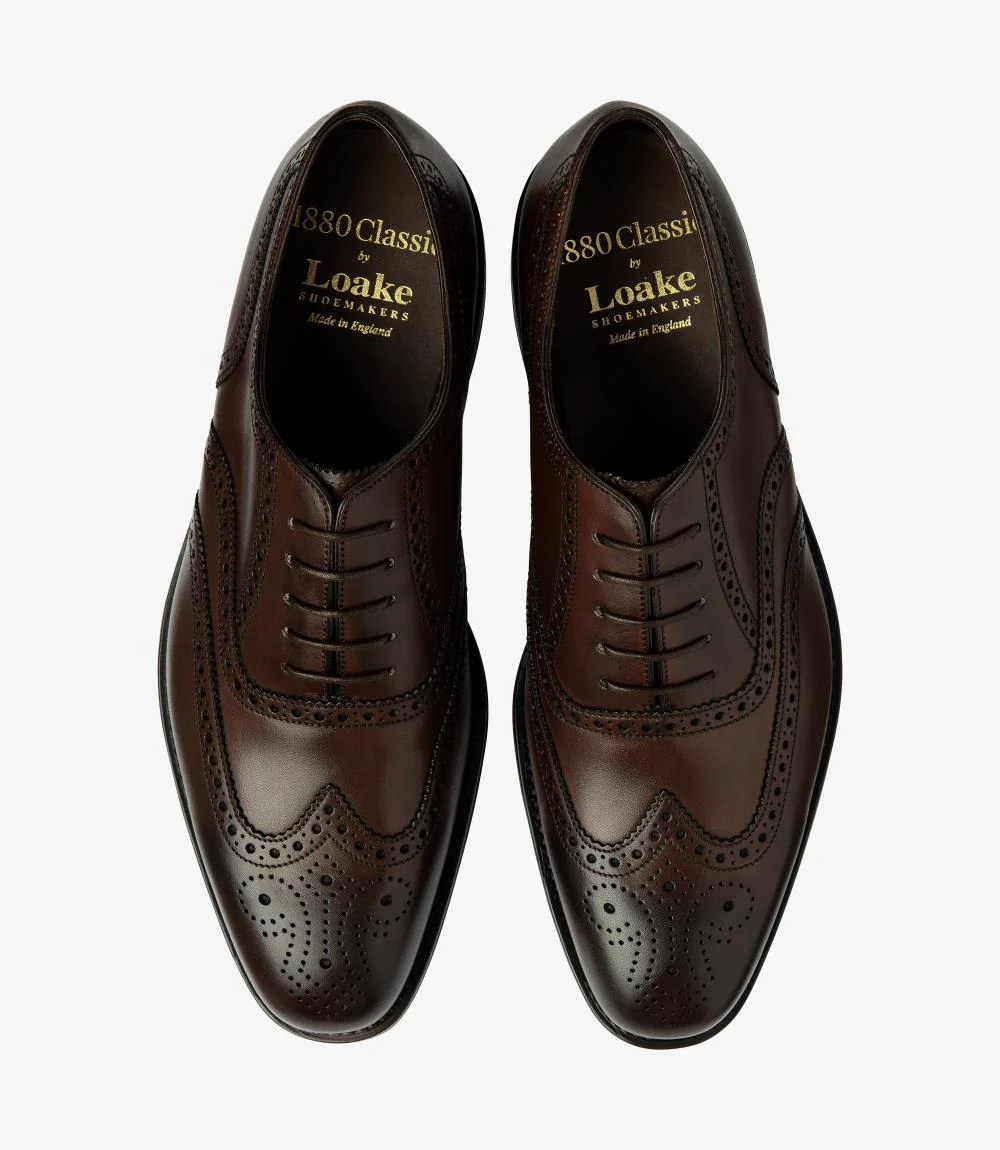 LOAKE BUCKINGHAM DARK BROWN OXFORD BROGUE RUBBER SOLE G-WIDE - Image 3
