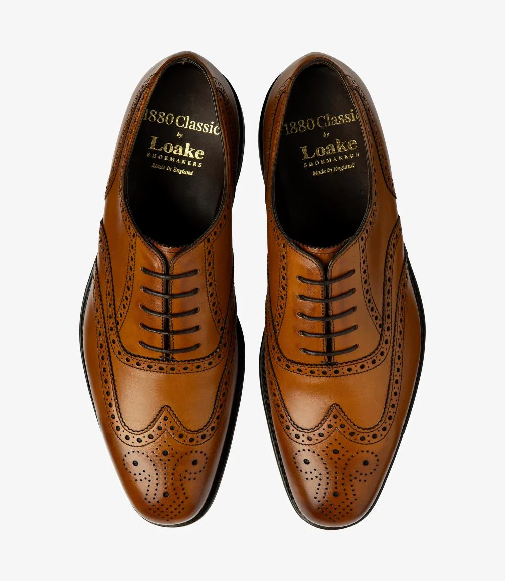LOAKE BUCKINGHAM TAN OXFORD BROGUE RUBBER SOLE G-WIDE - Image 3