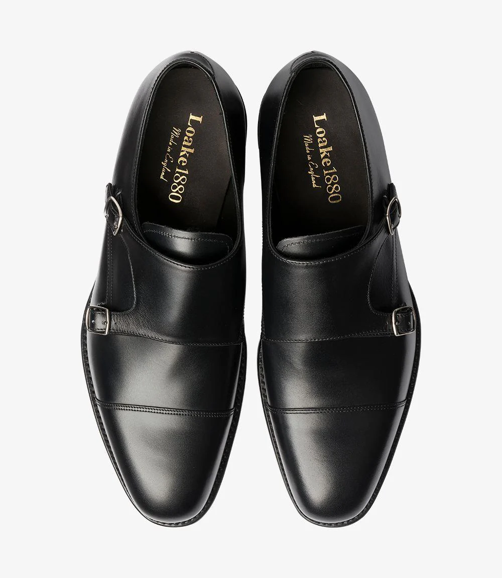 LOAKE CANNON BLACK DOUBLE MONK LEATHER SOLE F-MEDIUM - Image 3