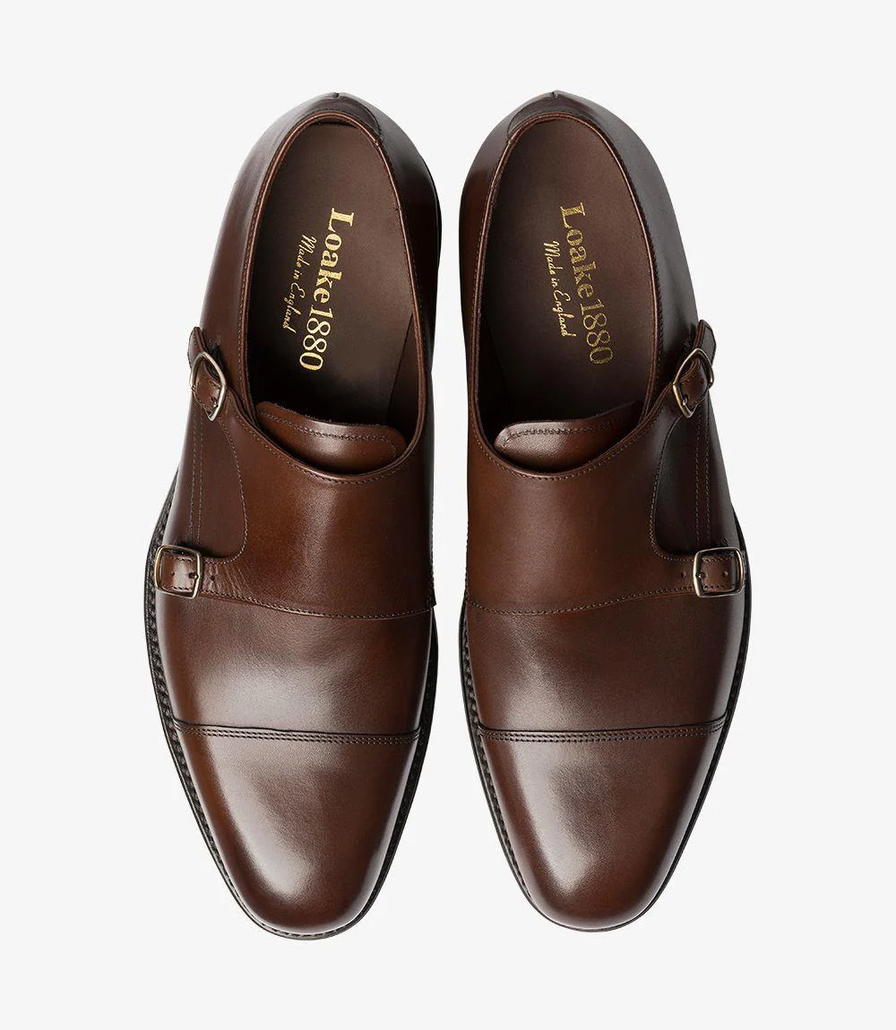 LOAKE CANNON DARK BROWN DOUBLE MONK LEATHER SOLE F-MEDIUM - Image 3