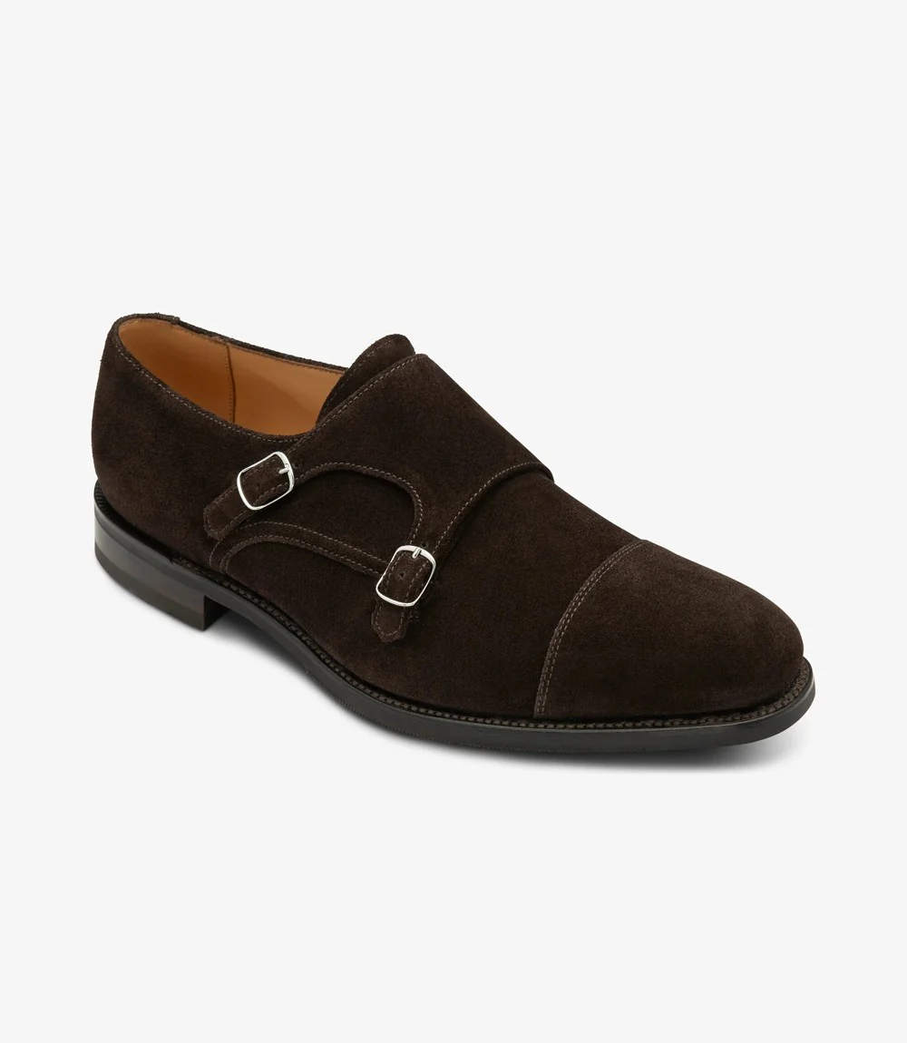 LOAKE CANNON DARK BROWN SUEDE DOUBLE MONK RUBBER SOLE F-MEDIUM - Image 2