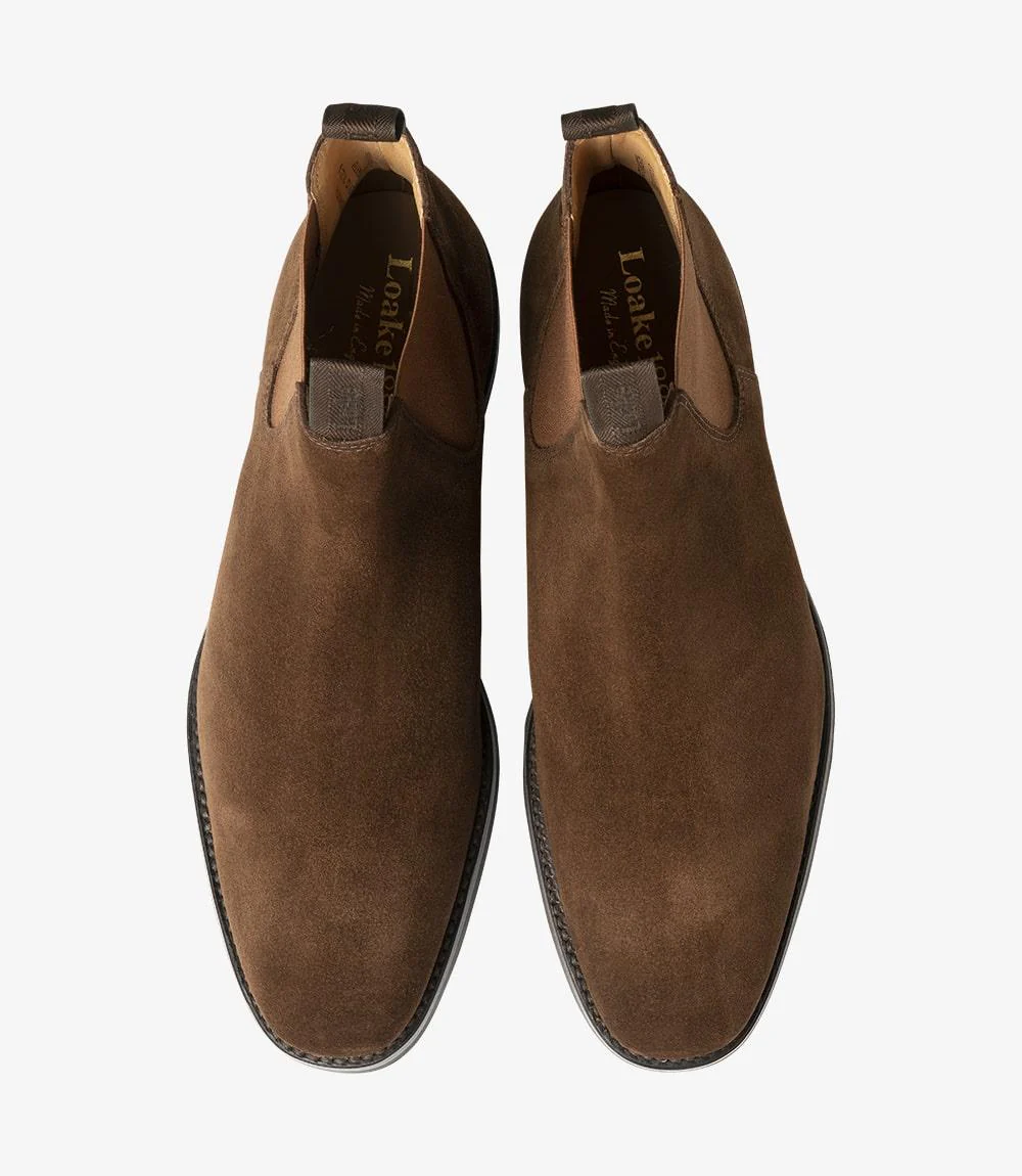LOAKE CHATSWORTH TOBACCO SUEDE CHELSEA BOOT RUBBER SOLE G-WIDE - Image 3