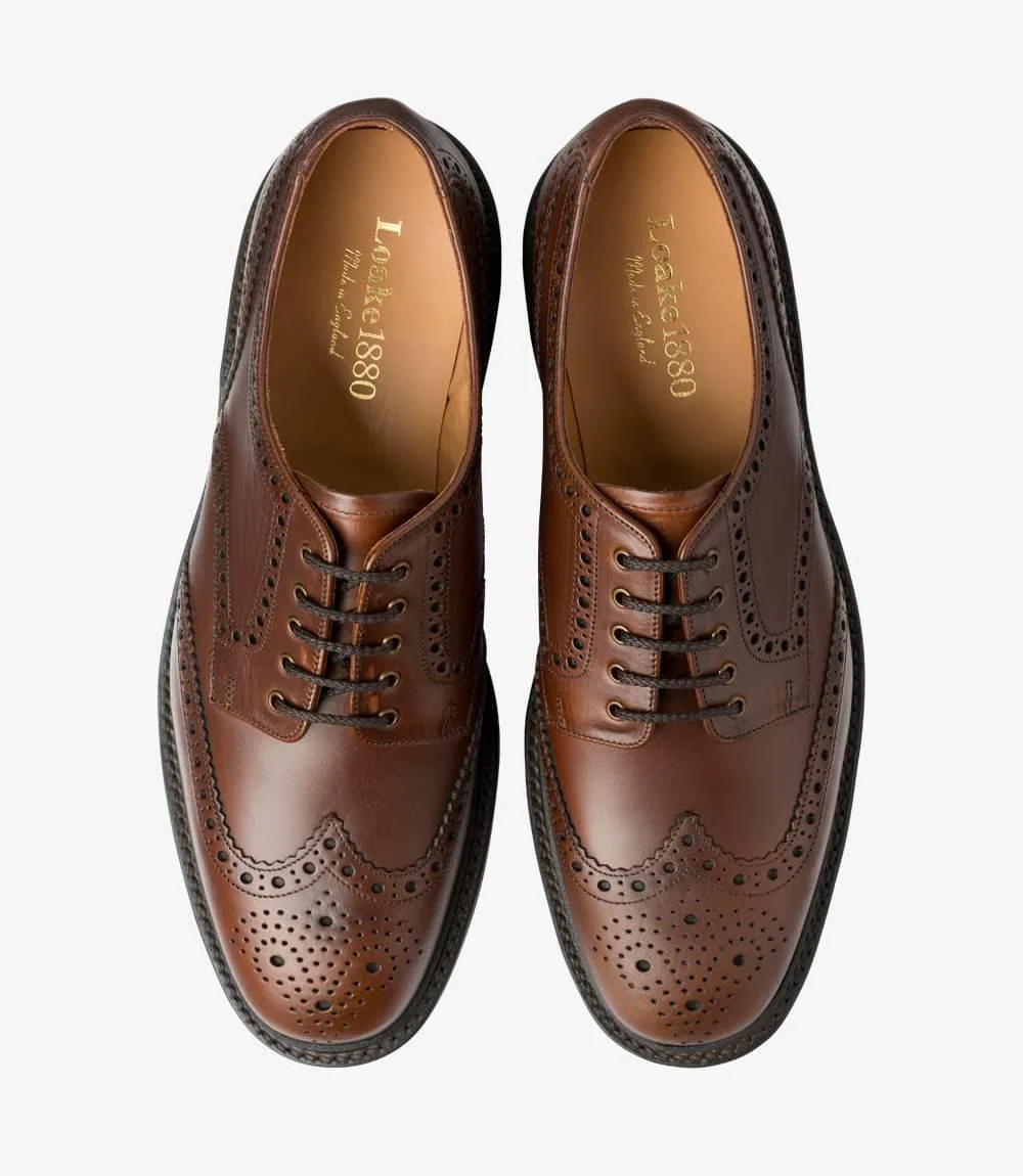 LOAKE CHESTER BROWN DERBY BROGUE RUBBER SOLE F-MEDIUM - Image 3