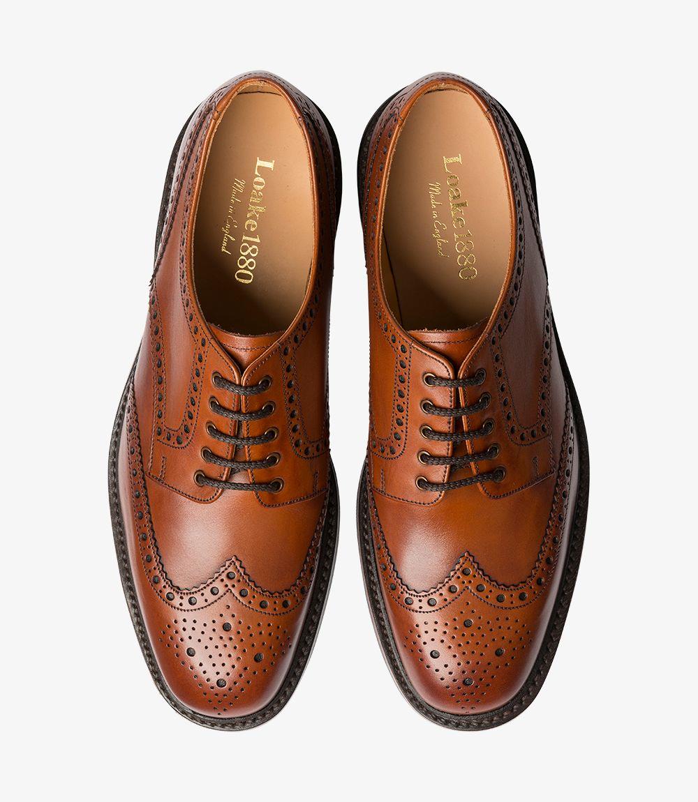 LOAKE CHESTER MAHOGANY DERBY BROGUE RUBBER SOLE F-MEDIUM - Image 3