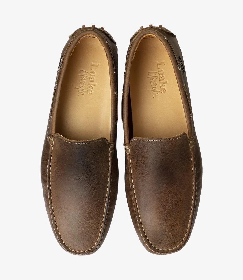 LOAKE DONINGTON BROWN DRIVER SHOE MOCCASIN SOLE F-MEDIUM - Image 3