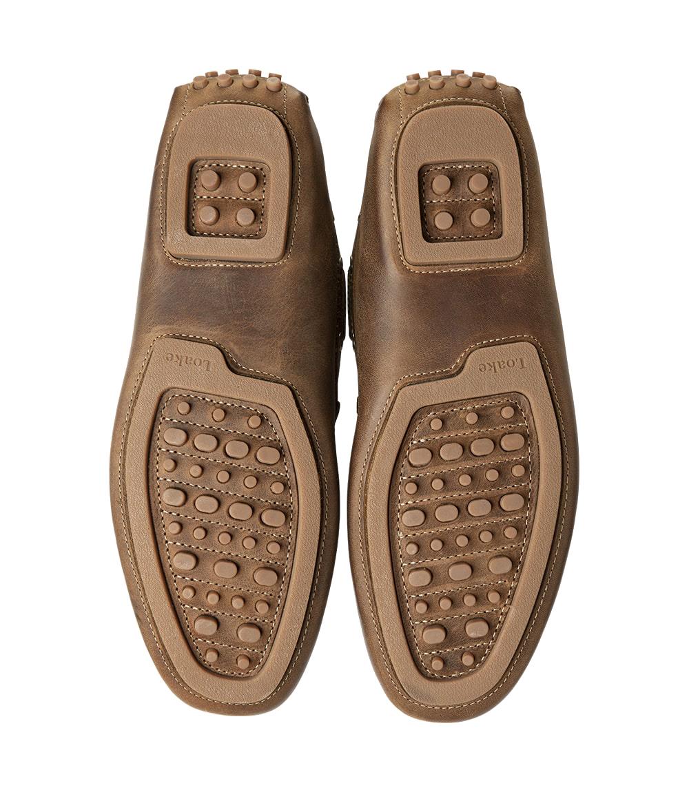 LOAKE DONINGTON BROWN DRIVER SHOE MOCCASIN SOLE F-MEDIUM - Image 4