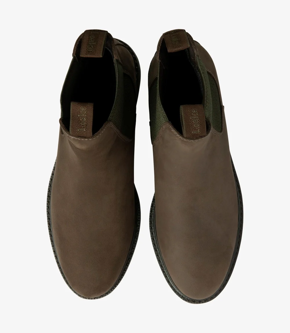 LOAKE DUCKSWORTH BROWN CHELSEA BOOT SLIP ON RUBBER SOLE F-MEDIUM - Image 3