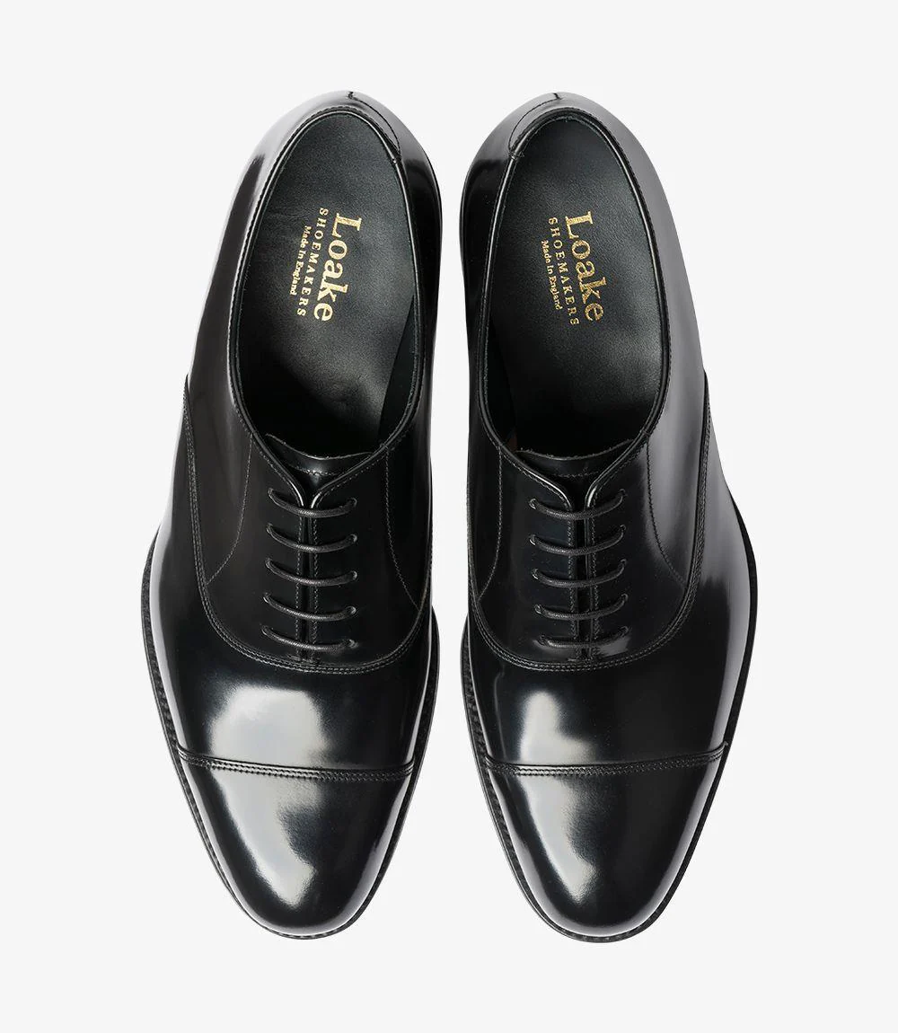 LOAKE ELGIN BLACK OXFORD TOE CAP LEATHER SOLE G-WIDE - Image 3