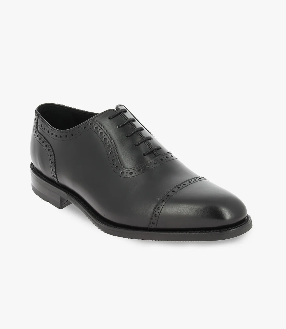 LOAKE FLEET BLACK OXFORD SEMI BROGUE RUBBER SOLE F-MEDIUM - Image 2