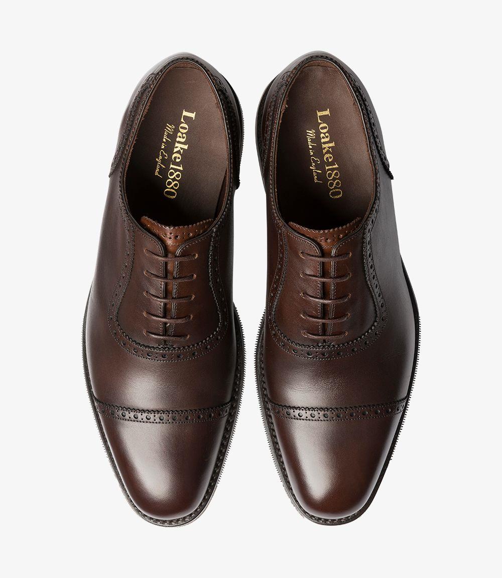 LOAKE FLEET DARK BROWN OXFORD SEMI BROGUE RUBBER SOLE F-MEDIUM - Image 3