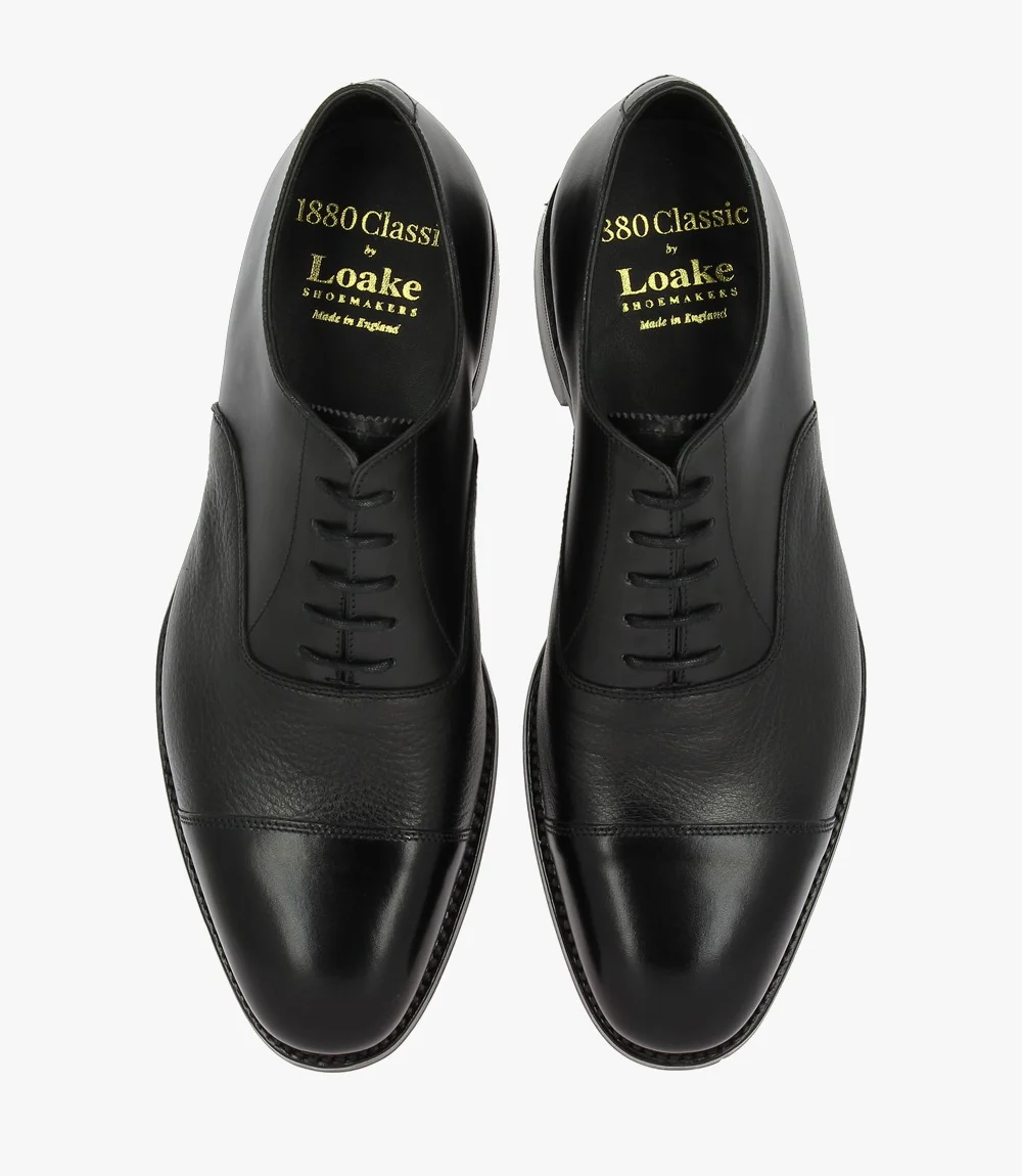 LOAKE FULLERTON BLACK OXFORD TOE CAP LEATHER SOLE G-WIDE - Image 14