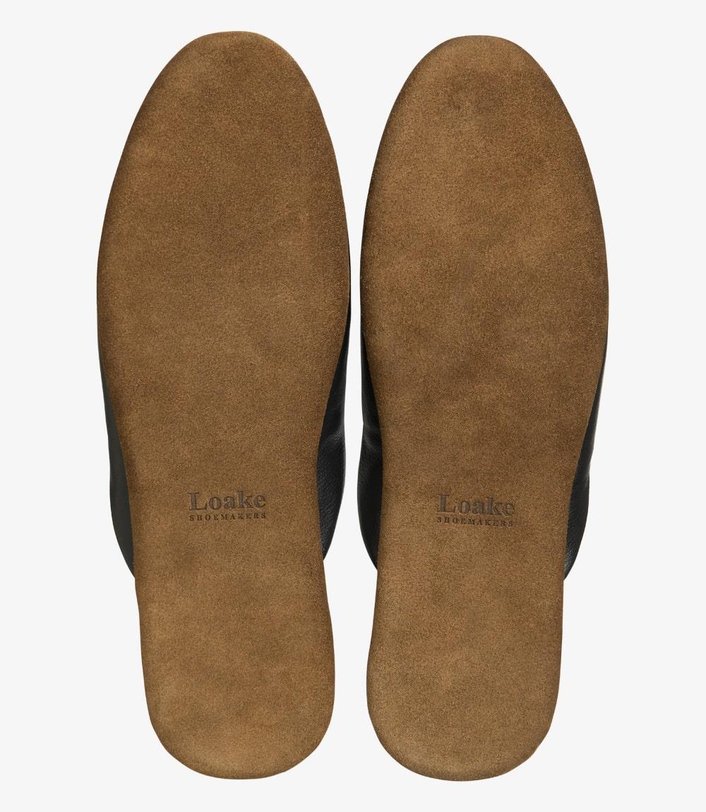 LOAKE GARRICK BLACK LEATHER SLIPPERS F-MEDIUM - Image 3