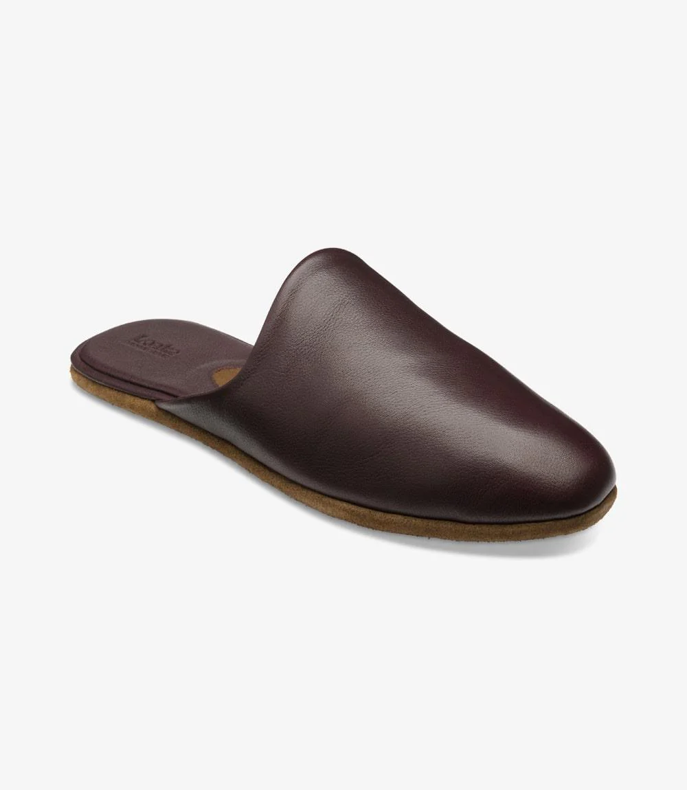 LOAKE GARRICK BORDO LEATHER SLIPPERS F-MEDIUM - Image 2