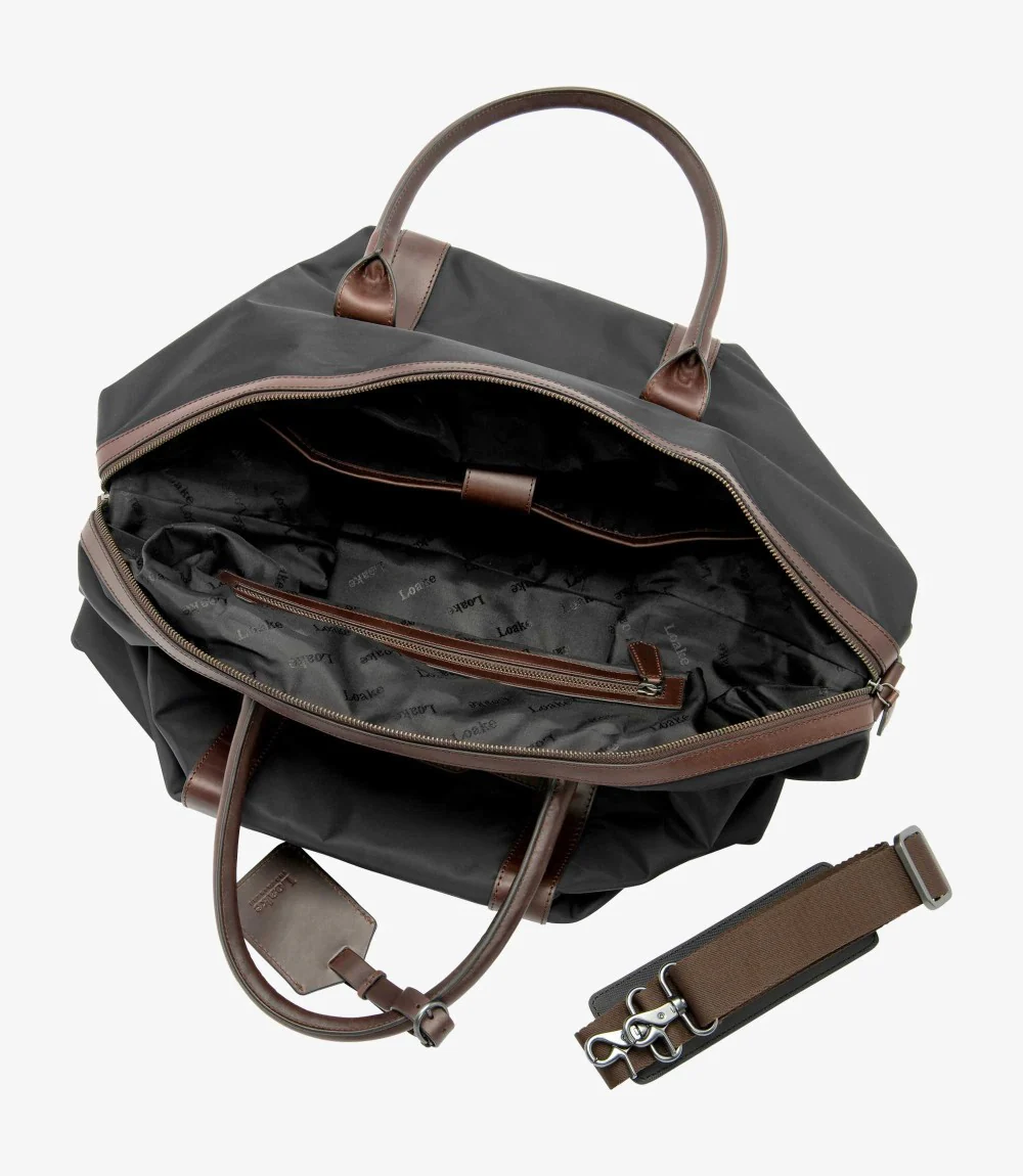 LOAKE GOWER BLACK NYLON WEEKEND BAG - Image 2