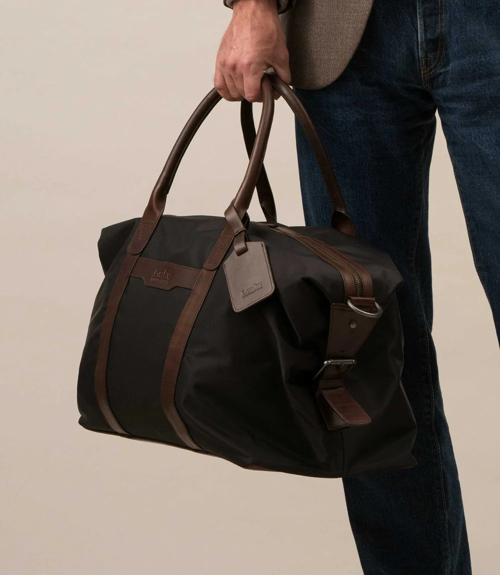 LOAKE GOWER BLACK NYLON WEEKEND BAG - Image 4