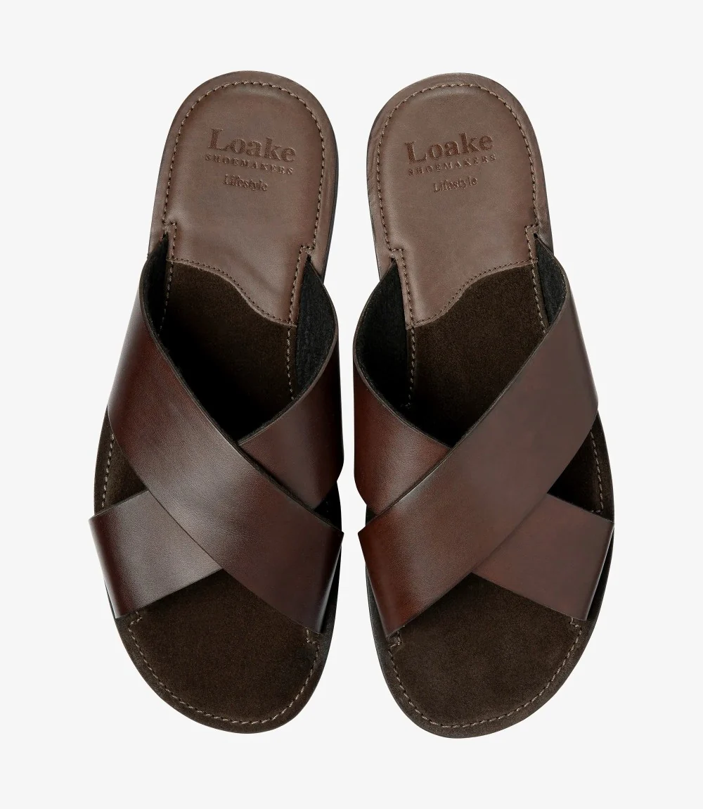 LOAKE GOZO DARK BROWN SLIP ON RUBBER SOLE F-MEDIUM - Image 3