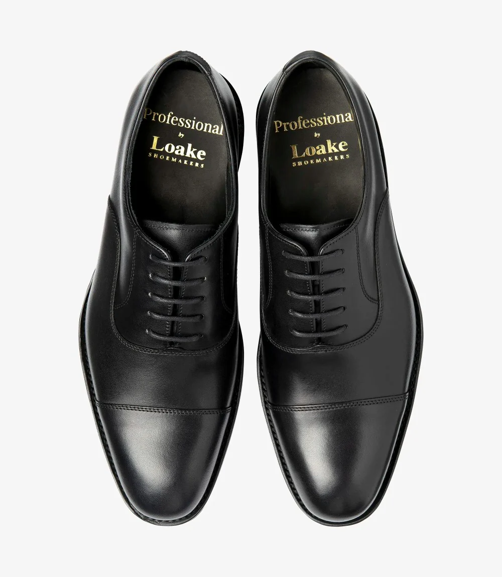 LOAKE HITCHCOCK BLACK OXFORD TOE CAP RUBBER SOLE F-MEDIUM - Image 3