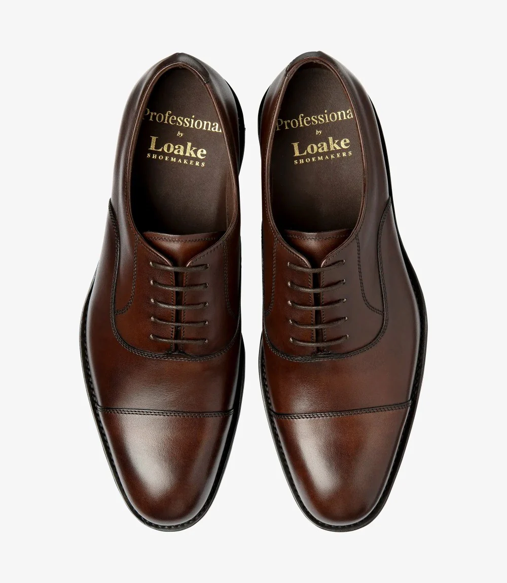 LOAKE HITCHCOCK DARK-BROWN OXFORD TOE CAP RUBBER SOLE F-MEDIUM - Image 3
