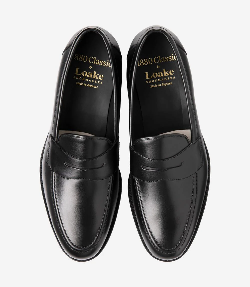 LOAKE HORNBEAM BLACK LOAFER LEATHER SOLE F-MEDIUM - Image 3