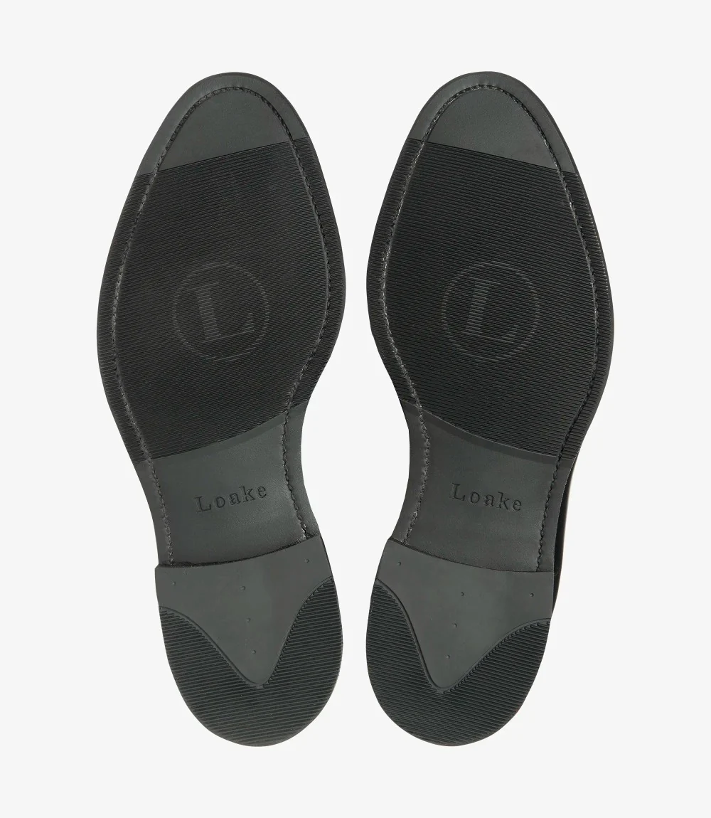 LOAKE IMPERIAL BLACK LOAFER SLIP ON RUBBER SOLE G-WIDE - Image 4