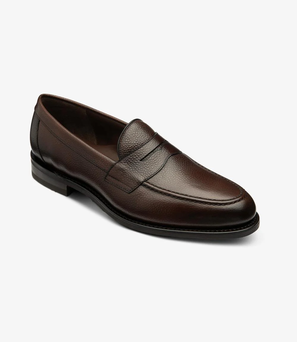 LOAKE IMPERIAL GRAIN DARK BROWN LOAFER SLIP ON RUBBER SOLE F-MEDIUM - Image 2