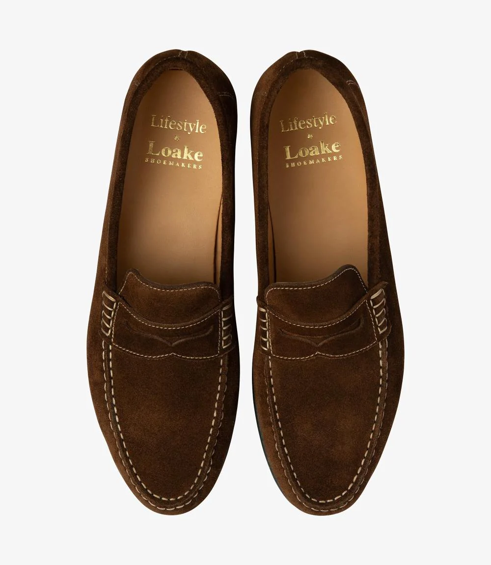 LOAKE JEFFERSON BROWN SUEDE LOAFER RUBBER SOLE F-MEDIUM - Image 3