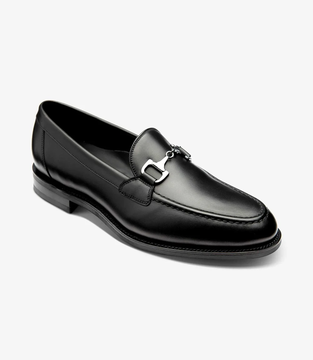 LOAKE KENSINGTON BLACK LOAFER SLIP ON RUBBER SOLE F-MEDIUM - Image 2